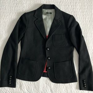 J. Crew Robert Noble Scottish Blazer School Boy Herringbone Black XS 0